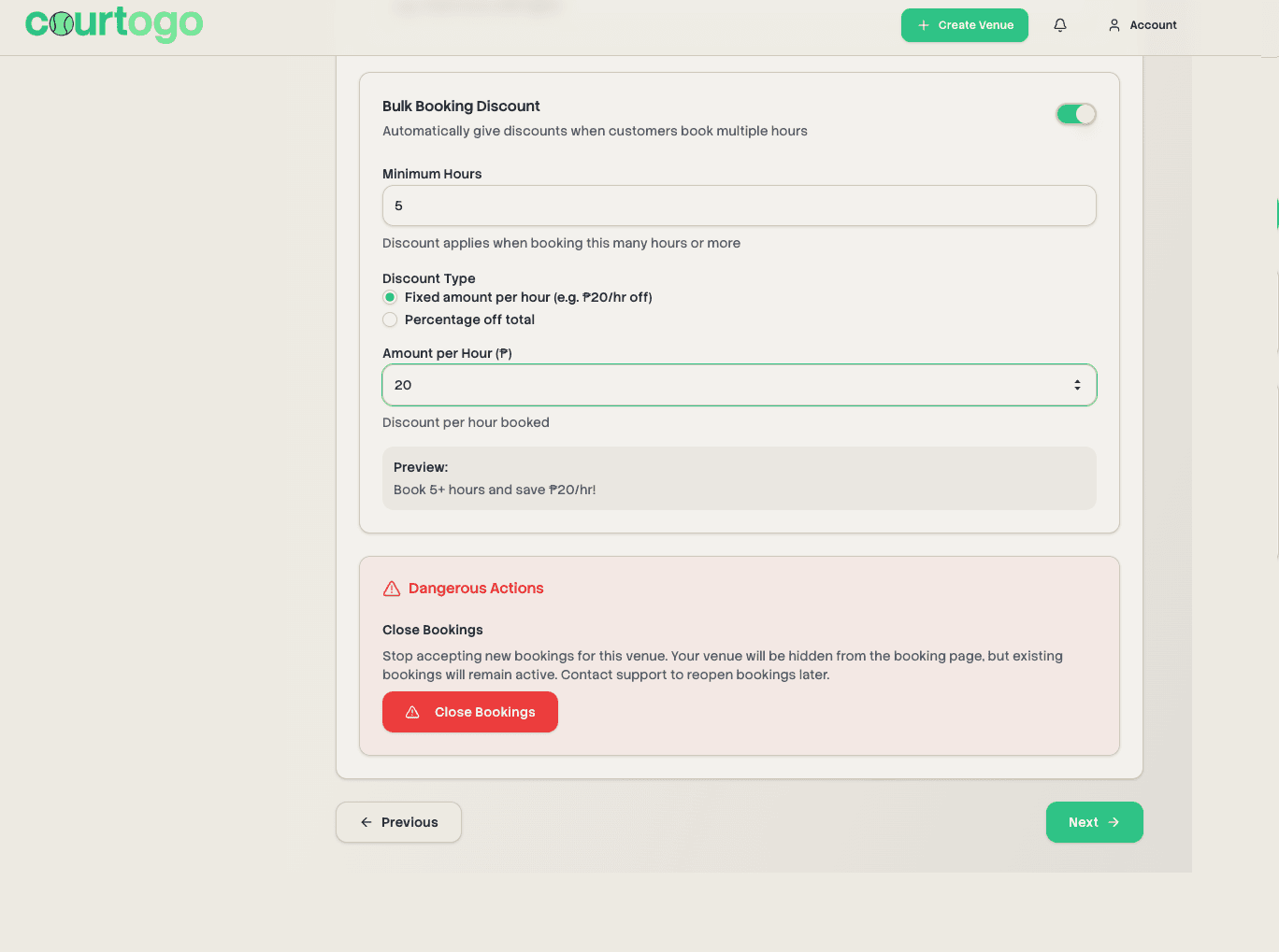 Bulk Booking Discount