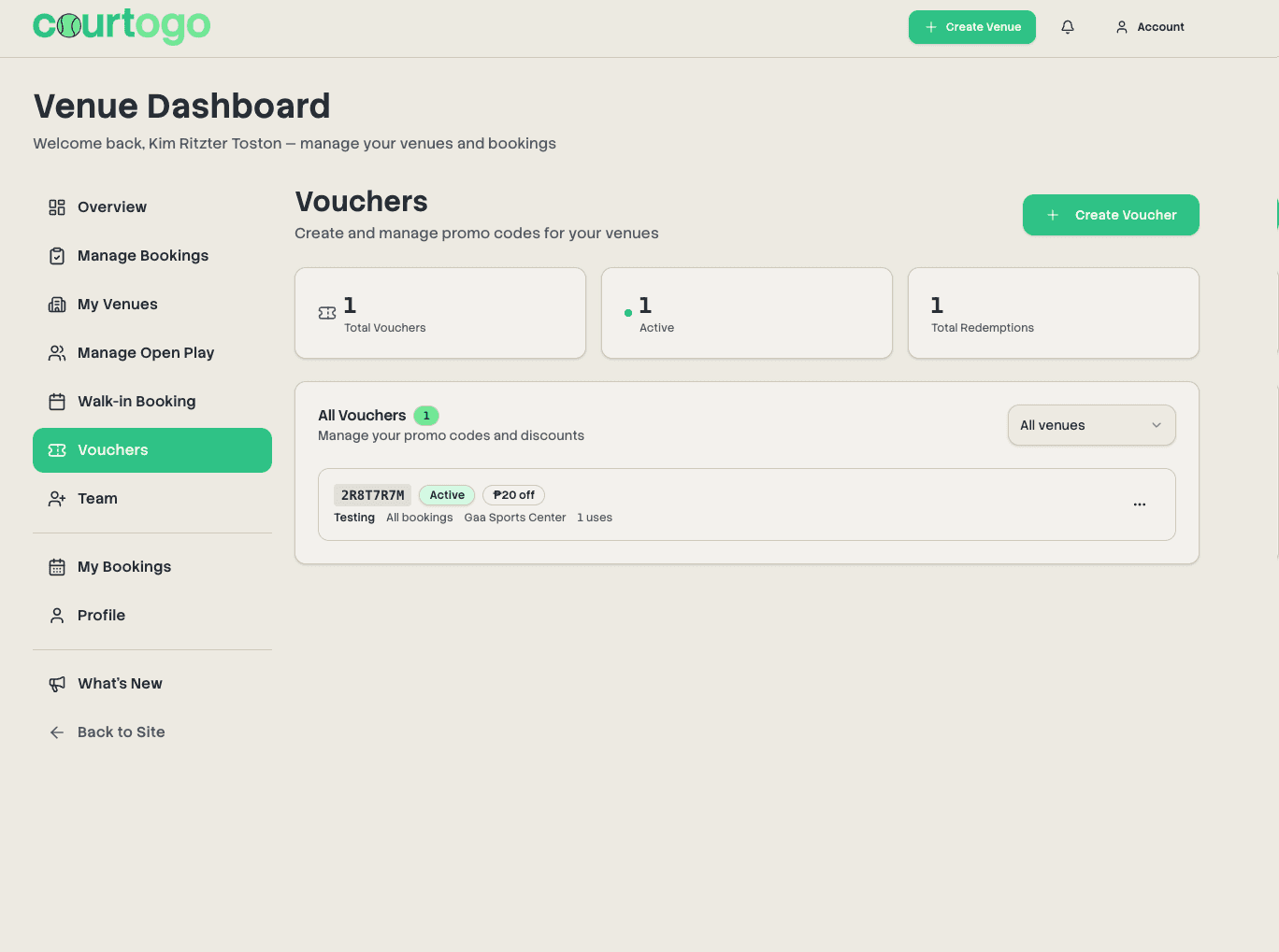 Voucher / Promo Code System